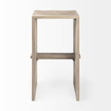 Mercana Aida 30" Seat Height Light Gray Wood Bar Stool