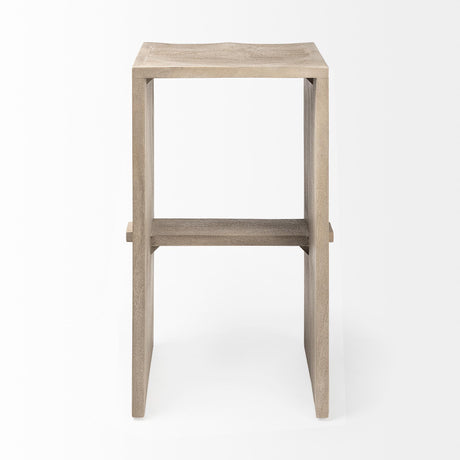 Mercana Aida 30" Seat Height Light Gray Wood Bar Stool