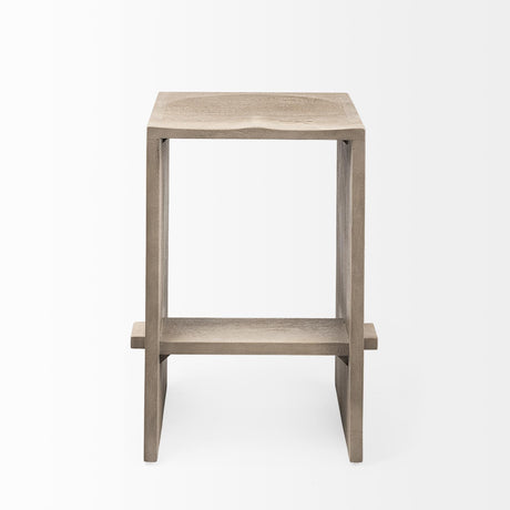 Mercana Aida 26" Seat Height Light Gray Wood Counter Stool