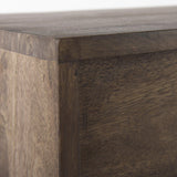 Mercana Glenn 38L x 16W x 30H Dark Brown Wood w/ Black Iron Frame, 2 Door Accent Cabinet