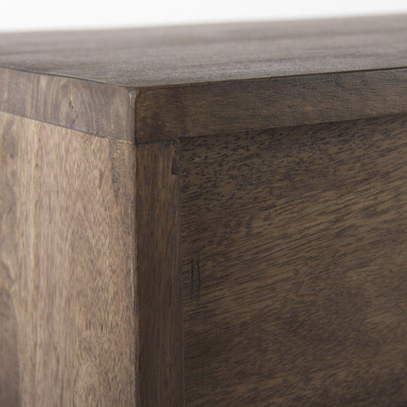 Mercana Glenn 38L x 16W x 30H Dark Brown Wood w/ Black Iron Frame, 2 Door Accent Cabinet