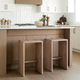 Mercana Aida 26" Seat Height Light Brown Wood Counter Stool