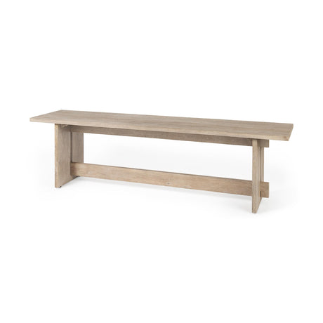 Mercana Aida 18H Light Gray Wood Dining Bench