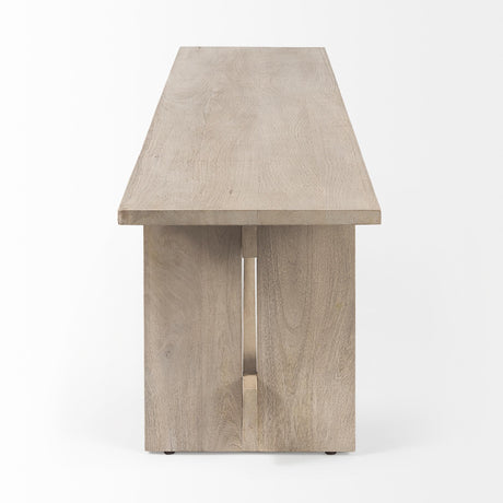 Mercana Aida 18H Light Gray Wood Dining Bench