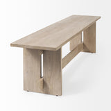 Mercana Aida 18H Light Gray Wood Dining Bench
