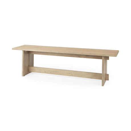 Mercana Aida 18H Light Brown Wood Dining Bench
