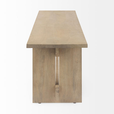 Mercana Aida 18H Light Brown Wood Dining Bench