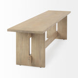 Mercana Aida 18H Light Brown Wood Dining Bench
