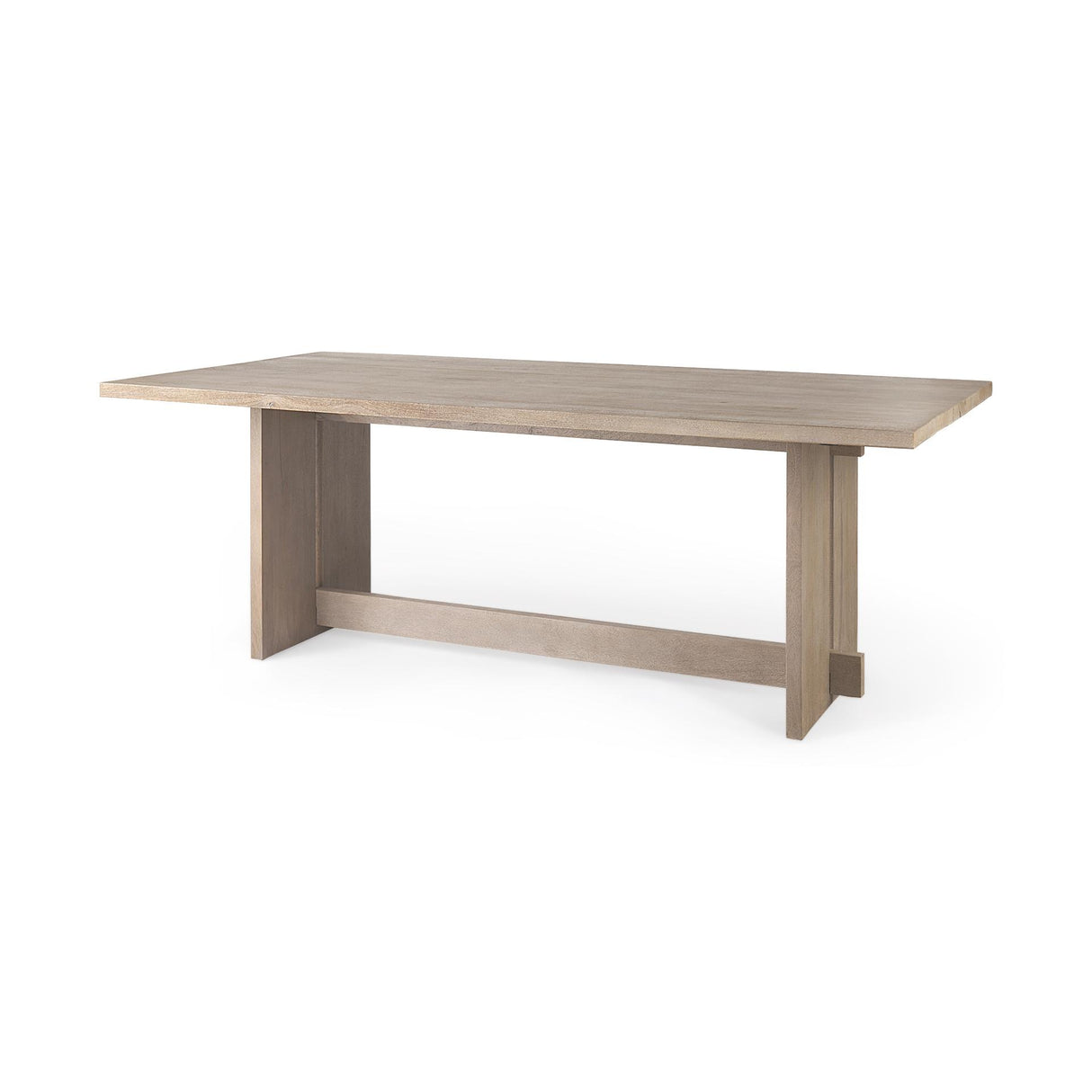 Mercana Aida 84L Light Gray Wood Dining Table