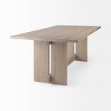 Mercana Aida 84L Light Gray Wood Dining Table