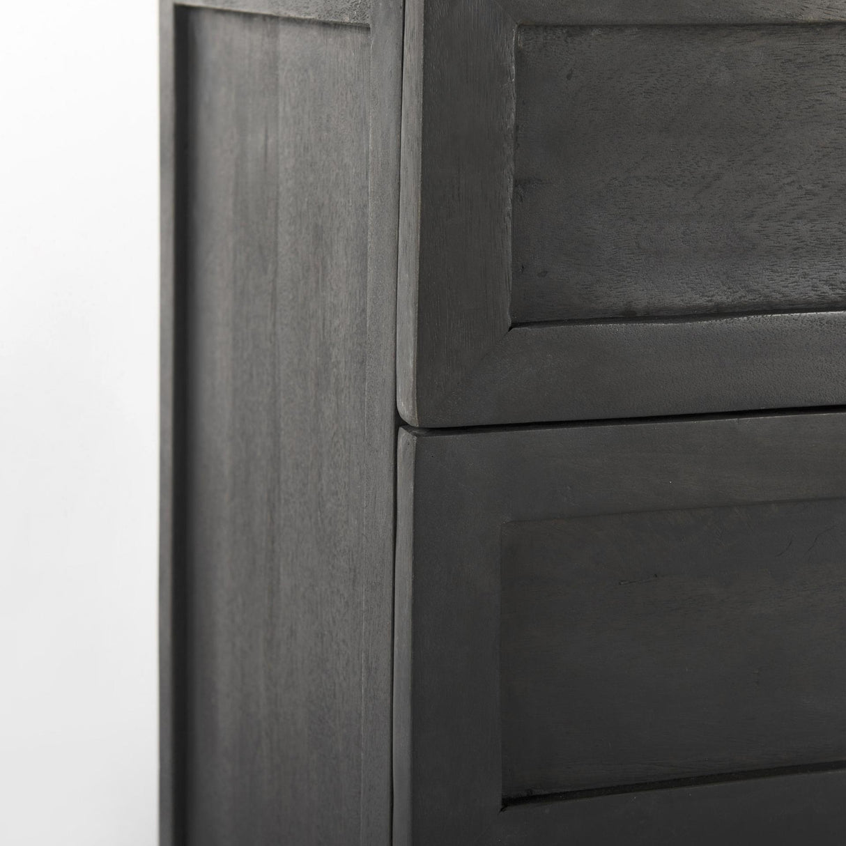 Mercana Divina Black-Brown Wood w/ White Marble Top and Black Metal Base Accent Cabinet
