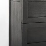 Mercana Divina Black-Brown Wood w/ White Marble Top and Black Metal Base Accent Cabinet