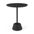 Mercana Maxwell 20" Round Dark Brown Wood w/ Black Metal Pedestal Side Table