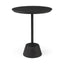 Mercana Maxwell 20" Round Dark Brown Wood w/ Black Metal Pedestal Side Table