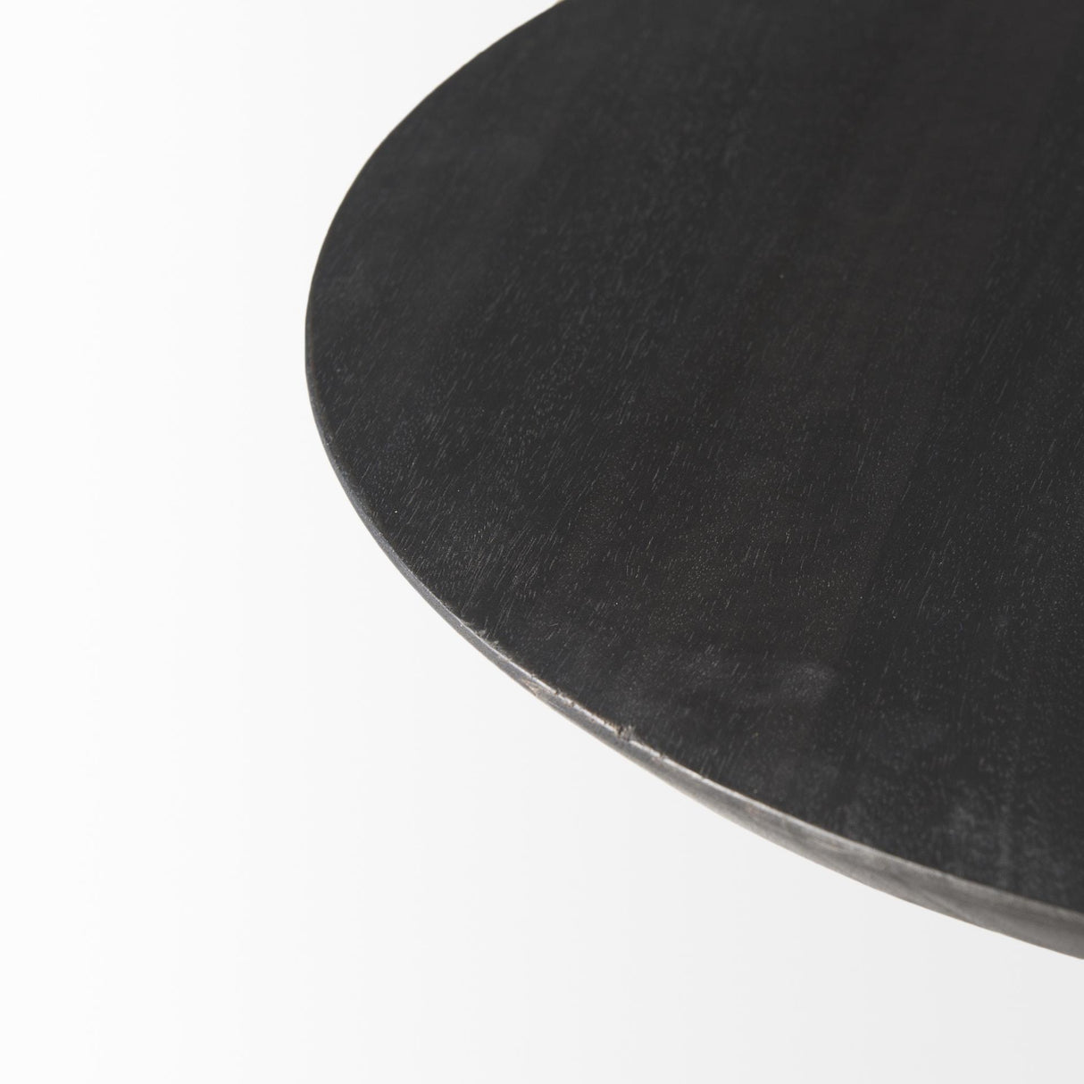 Mercana Maxwell 20" Round Dark Brown Wood w/ Black Metal Pedestal Side Table