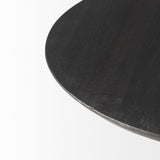 Mercana Maxwell 20" Round Dark Brown Wood w/ Black Metal Pedestal Side Table