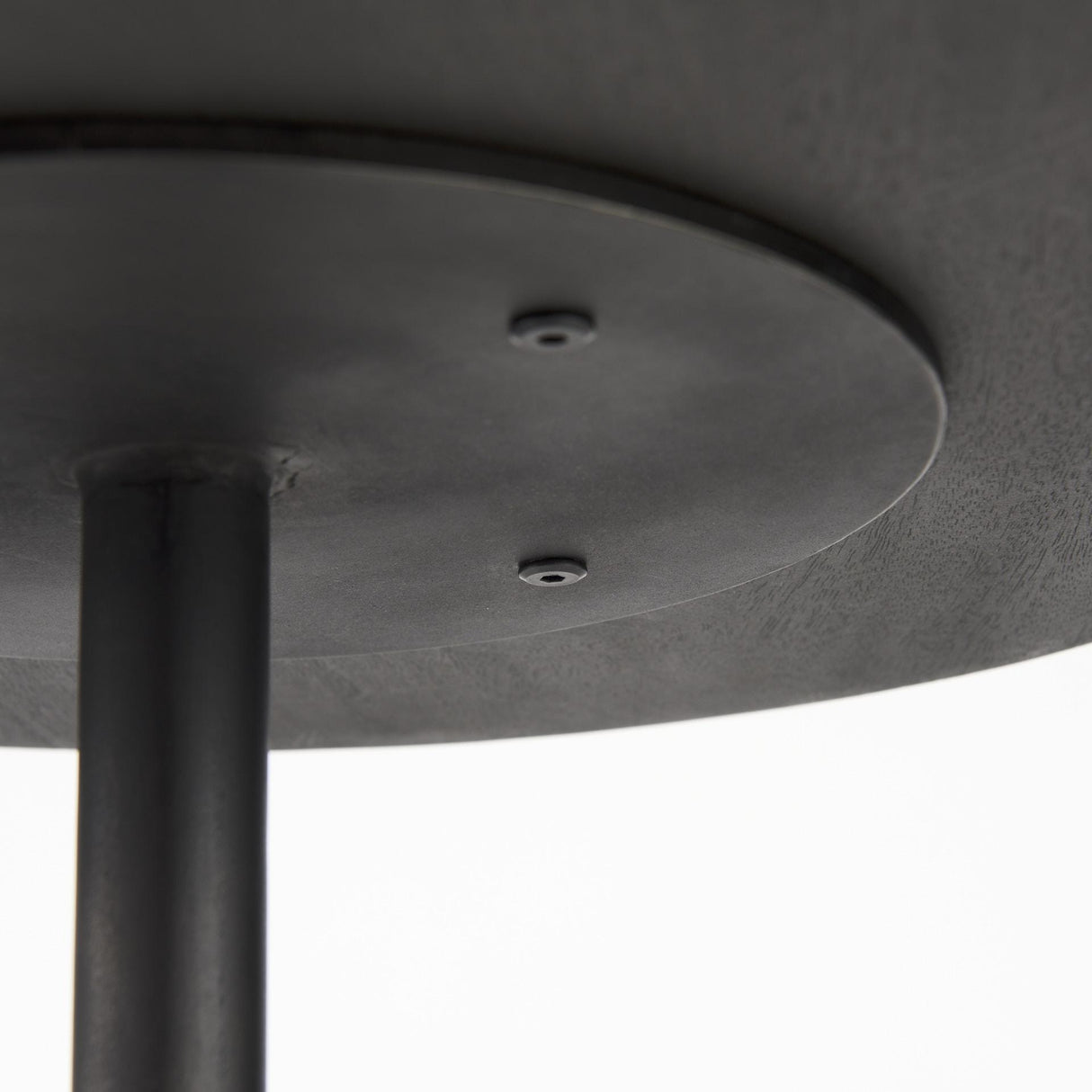 Mercana Maxwell 20" Round Dark Brown Wood w/ Black Metal Pedestal Side Table