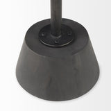 Mercana Maxwell 20" Round Dark Brown Wood w/ Black Metal Pedestal Side Table