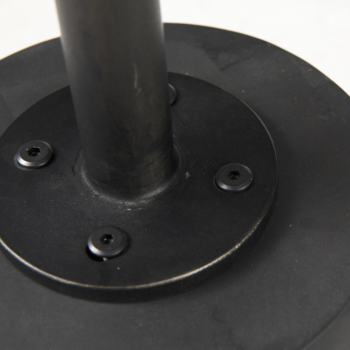 Mercana Maxwell 20" Round Dark Brown Wood w/ Black Metal Pedestal Side Table