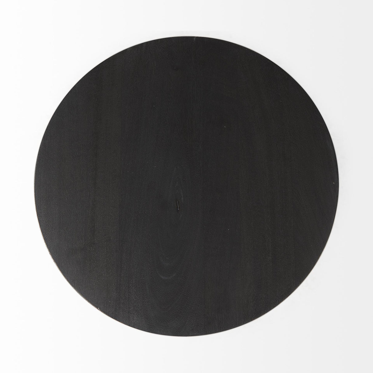 Mercana Maxwell 20" Round Dark Brown Wood w/ Black Metal Pedestal Side Table