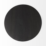 Mercana Maxwell 20" Round Dark Brown Wood w/ Black Metal Pedestal Side Table