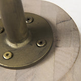 Mercana Maxwell 20" Round Light Brown Wood w/ Gold Metal Pedestal Side Table