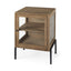 Mercana Arelius 20L x 18W x 26H Light Brown Wood W/ Black Metal Frame End/Side Table