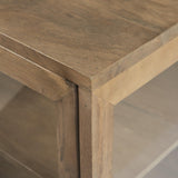 Mercana Arelius 20L x 18W x 26H Light Brown Wood W/ Black Metal Frame End/Side Table