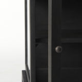Mercana Arelius 20L x 18W x 26H Black-Brown Wood W/ Black Metal Frame End/Side Table