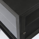 Mercana Arelius 20L x 18W x 26H Black-Brown Wood W/ Black Metal Frame End/Side Table