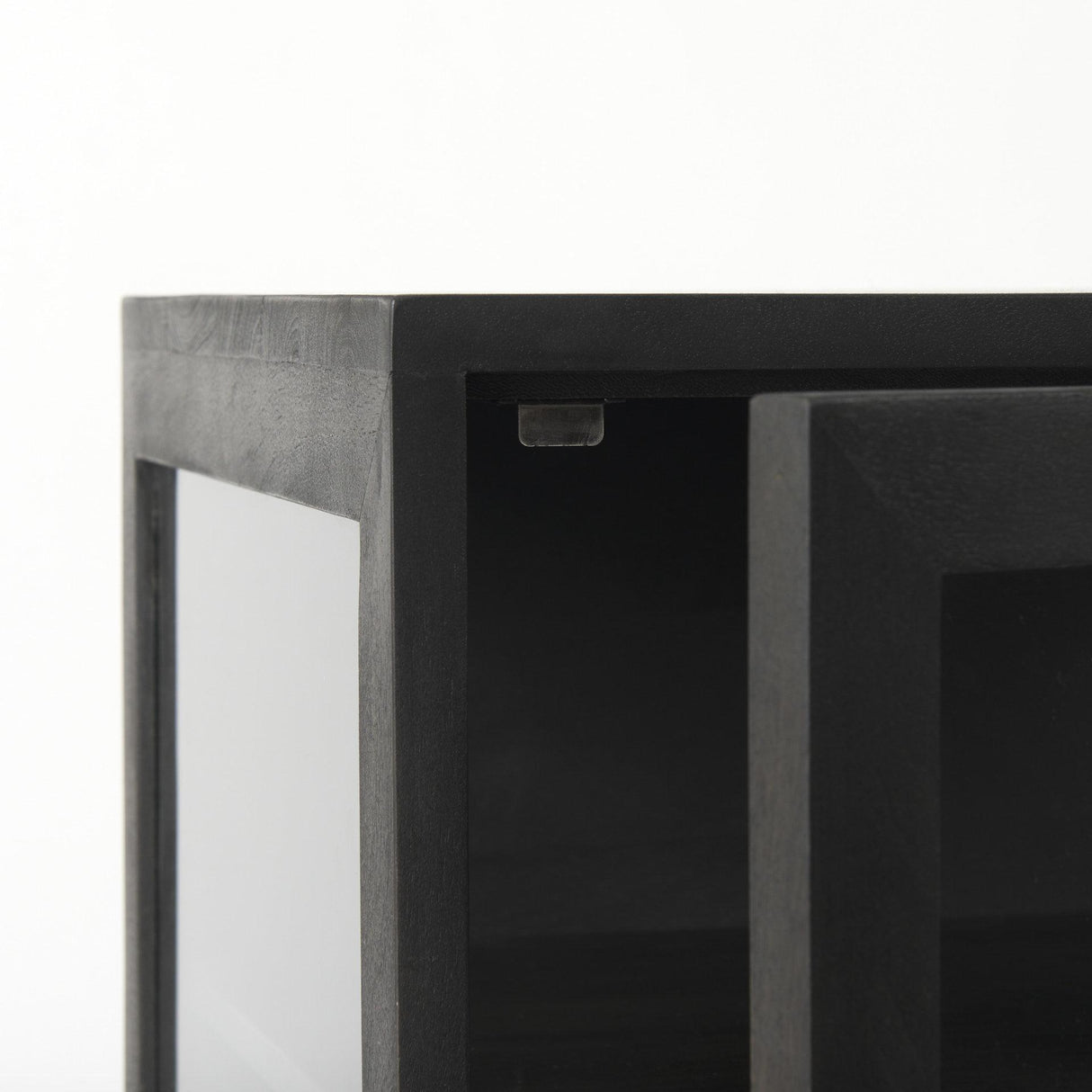 Mercana Arelius 20L x 18W x 26H Black-Brown Wood W/ Black Metal Frame End/Side Table