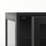 Mercana Arelius 20L x 18W x 26H Black-Brown Wood W/ Black Metal Frame End/Side Table
