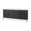 Mercana Divina Black-Brown Wood w/ White Marble Top and Black Metal Base Sideboard