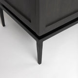Mercana Divina Black-Brown Wood w/ White Marble Top and Black Metal Base Sideboard