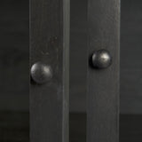 Mercana Arelius 36L x 18W x 63H Black-Brown Wood W/ Black Metal Base Display Cabinet