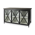 Mercana Dimitra 62.0L x 32.0W x 36.0H Dark Iron W/Glass Doors Kitchen Island