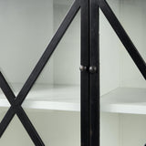 Mercana Dimitra 62.0L x 32.0W x 36.0H Dark Iron W/Glass Doors Kitchen Island