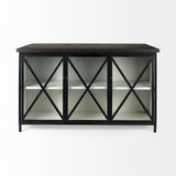 Mercana Dimitra 62.0L x 32.0W x 36.0H Dark Iron W/Glass Doors Kitchen Island