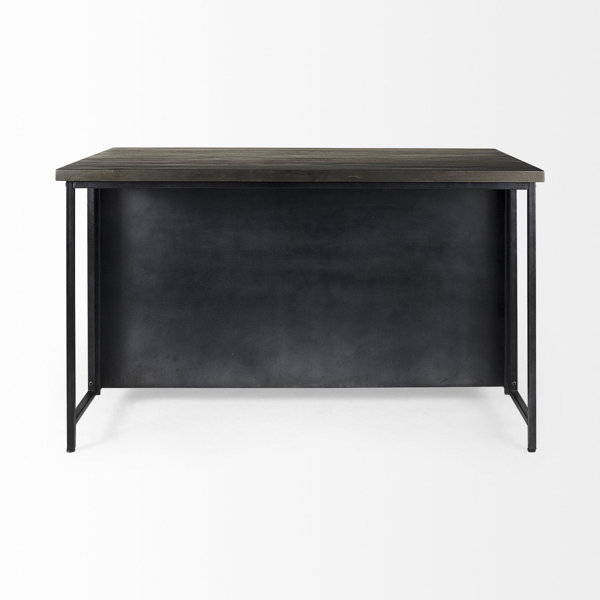Mercana Dimitra 62.0L x 32.0W x 36.0H Dark Iron W/Glass Doors Kitchen Island