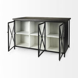 Mercana Dimitra 62.0L x 32.0W x 36.0H Dark Iron W/Glass Doors Kitchen Island