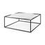 Mercana Austen 36L x 36W x 14.5H Round White Marble Top W/ Black Metal Frame Coffee Table