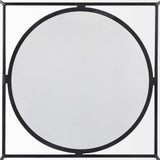 Mercana Austen 36L x 36W x 14.5H Round White Marble Top W/ Black Metal Frame Coffee Table
