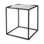 Mercana Austen 20L x 20W x 22H Round White Marble Top W/ Black Metal Frame Side Table