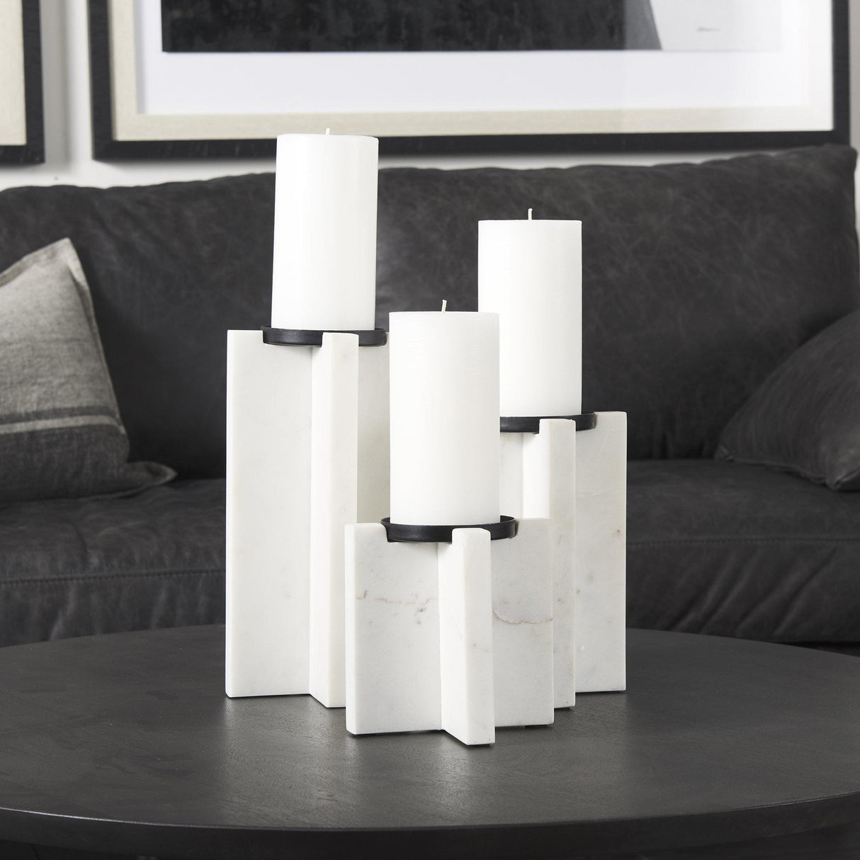 Mercana Sophia 5.5"L x 3.5"W x 8.0"H. Marble Candle Holder Medium