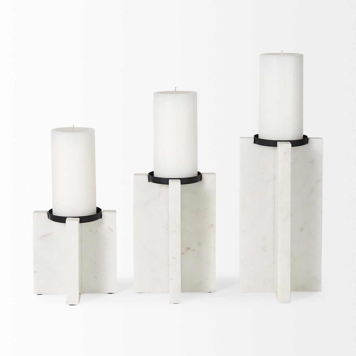 Mercana Sophia 5.5"L x 3.5"W x 10.5"H Marble Candle Holder Large