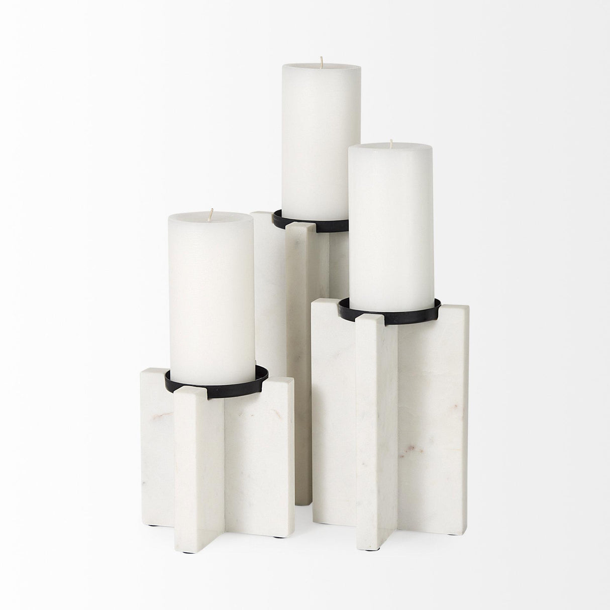 Mercana Sophia 5.5"L x 3.5"W x 10.5"H Marble Candle Holder Large