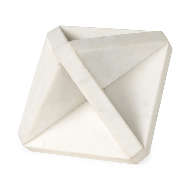 Mercana Sophia 5.5 L x 5.5 W x 8.5 H White Marble Decor Stand