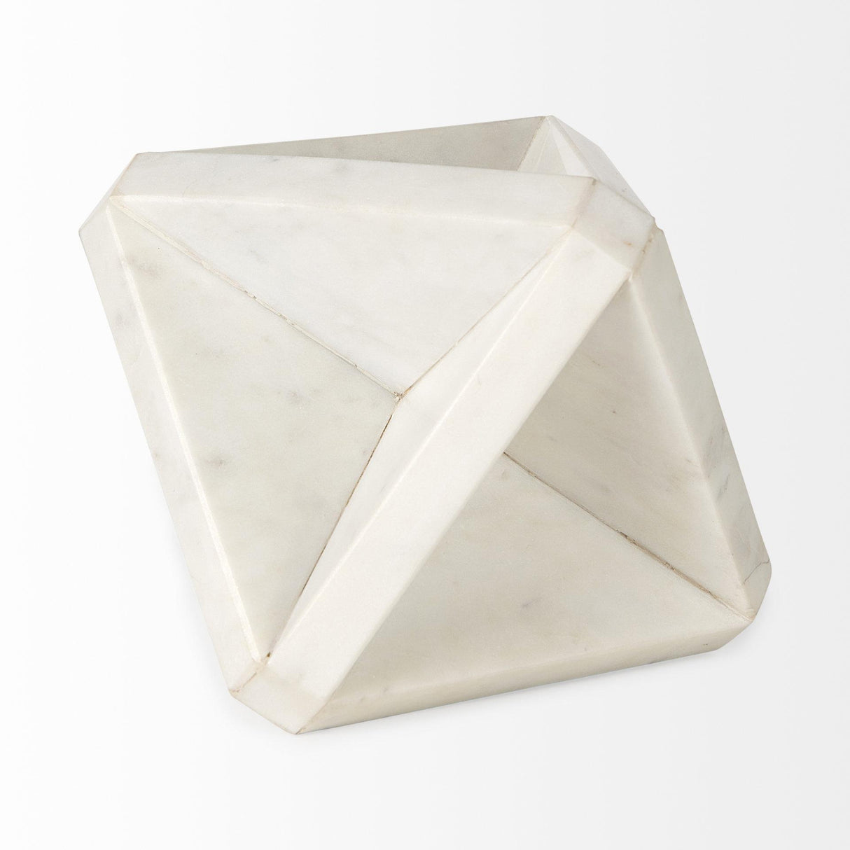 Mercana Sophia 5.5 L x 5.5 W x 8.5 H White Marble Decor Stand