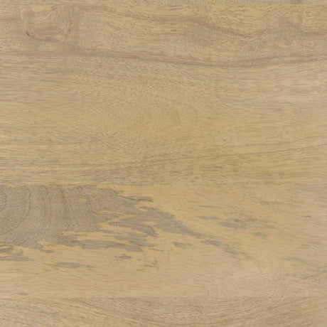 Mercana Arelius 70L x 18W x 32H Light Brown Wood, Black Metal Base w/ 4 Glass Cabinet Doors Sideboard