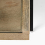 Mercana Arelius 42" Square Glass-Top Light Brown w/ Black Metal Base Display Coffee Table